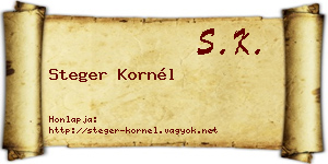 Steger Kornél névjegykártya